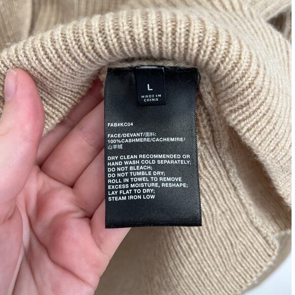 Lafayette 148 100% Cashmere Ribbed Balloon Sleeve Luxury Camel Cardigan - Large - Picture 9 of 10